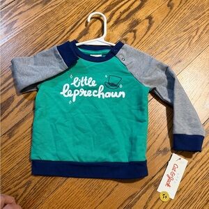Cat & Jack Teal and Gray Little Leprechaun Sweatshirt